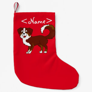 Petite Chaussette De Noël Chien de berger australien tricolore rouge
