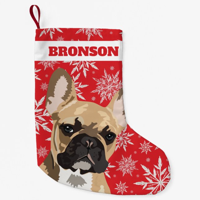 Petite Chaussette De Noël Chien de compagnie personnalisé | Cadeau de Bulldo (Devant)