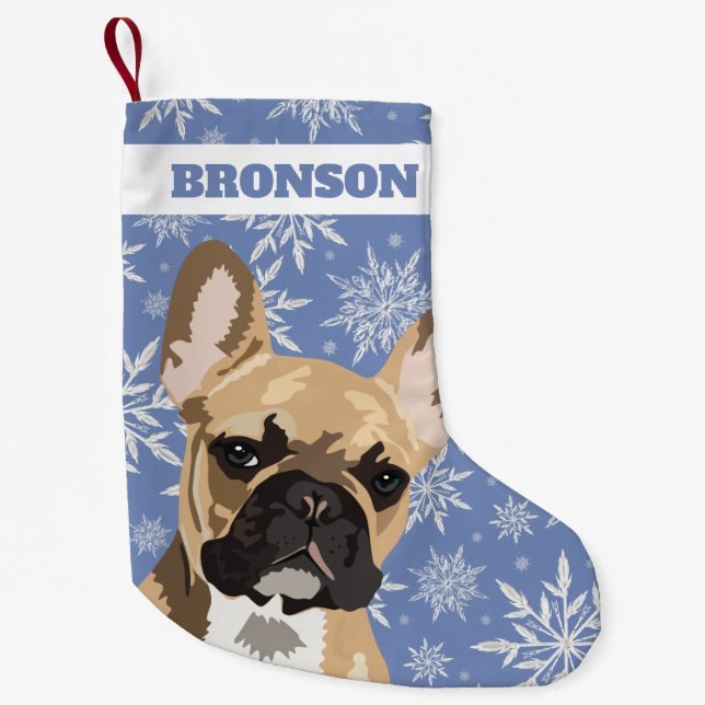 Petite Chaussette De Noël Chien de compagnie personnalisé | Cadeau de Bulldo (Devant)