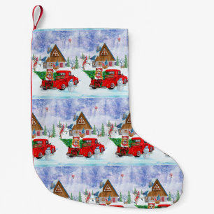 Petite Chaussette De Noël Chien de Corgi dans la livraison de Noël Camion ne