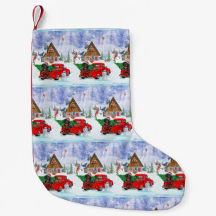 Petite Chaussette De Noël Chien de Dachshund en livraison de Noël Camion Nei