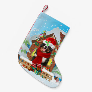 Petite Chaussette De Noël Chien de montagne bernois avec cadeaux de Noël
