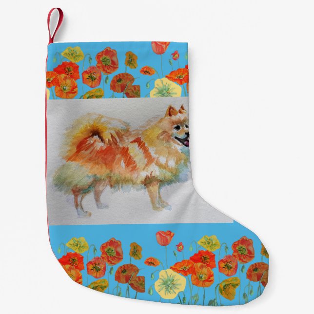 Petite Chaussette De Noël Chien de Noël de Spitz Pomeranian (Devant)