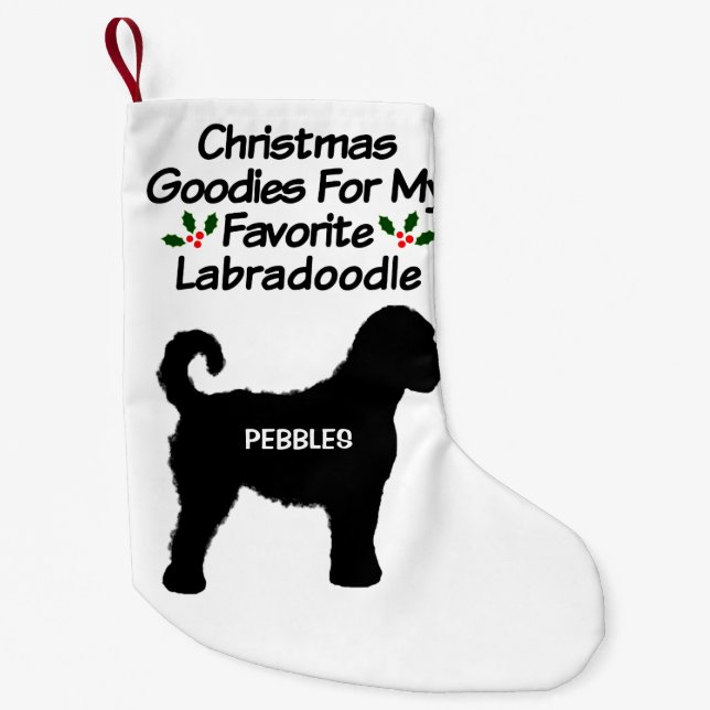 Petite Chaussette De Noël Chien de Noël Favori Labradoodle (Devant)