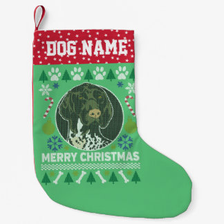 Petite Chaussette De Noël Chien de pointer allemand à pois court Noël laid