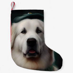 Petite Chaussette De Noël Chien des Pyrénées dans la robe de la Saint Patric