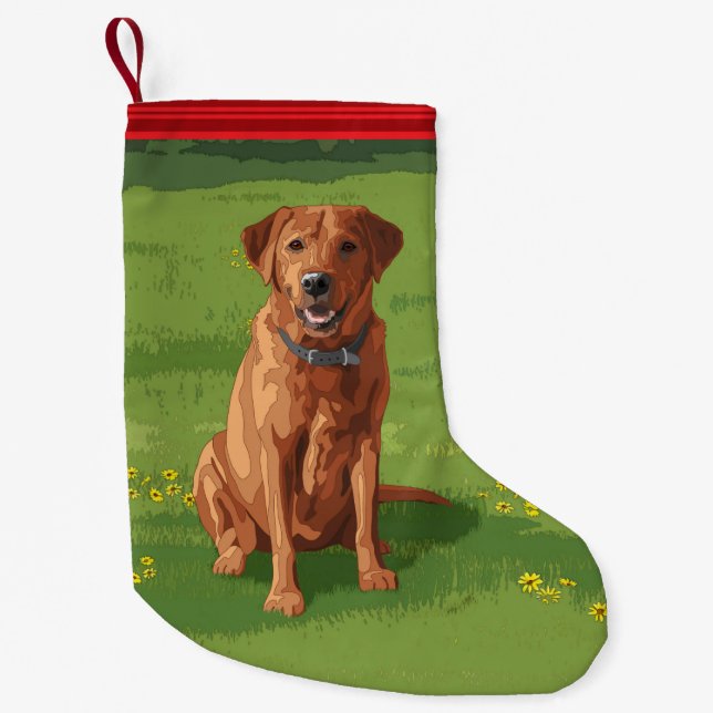 Petite Chaussette De Noël Chien du Labrador jaune rouge renard (Devant)