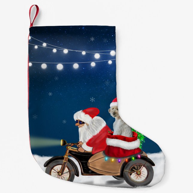 Petite Chaussette De Noël chien Goldendoodle Noël Père Noël (Devant)