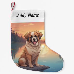 Petite Chaussette De Noël Chien St Bernard
