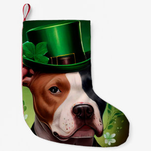 Petite Chaussette De Noël Chien Staffordshire américain à la Saint-Patrick