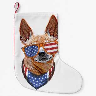 Petite Chaussette De Noël Chihuahua Chien USA Indépendance américaine 4 juil