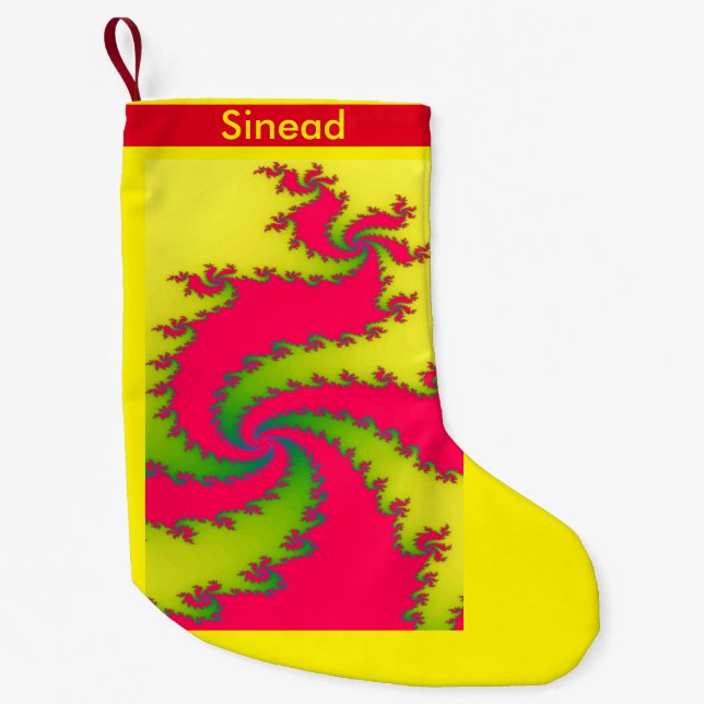 Petite Chaussette De Noël Chine Nouvel An Dragon Fractal Custom Stocking (Devant)