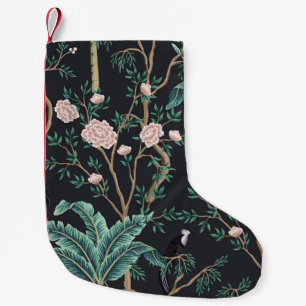 Petite Chaussette De Noël Chinoiserie Oiseaux exotiques : Mur de bananier Vi