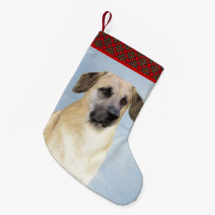 Petite Chaussette De Noël Chinook (Oreilles Laissées) Peinture - Art Chien o