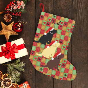 Petite Chaussette De Noël Chiots de Labrador d'édredon de Noël