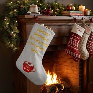 Petite Chaussette De Noël Chocolat Chaud Drôle & Fête de Noël Festive de Noë
