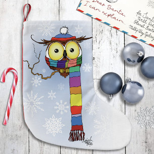 Petite Chaussette De Noël Chouette Snowflakes Scarf Casquette mou