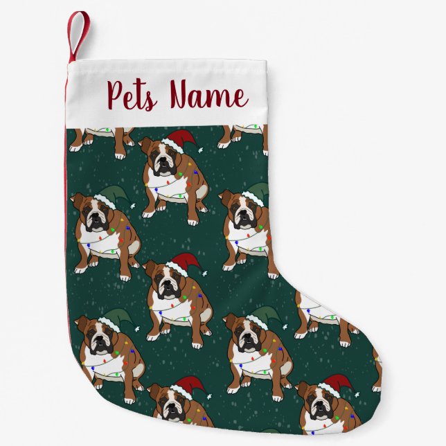 Petite Chaussette De Noël Christmas Holiday English Bulldog (Devant)