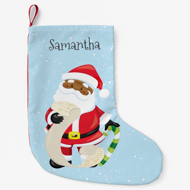 Petite Chaussette De Noël Christmas Holiday Père Noël Ethnic Personnalisé (Devant)