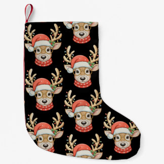 Petite Chaussette De Noël Christmas Reindeer Xmas Lights Glasses Santa Hat