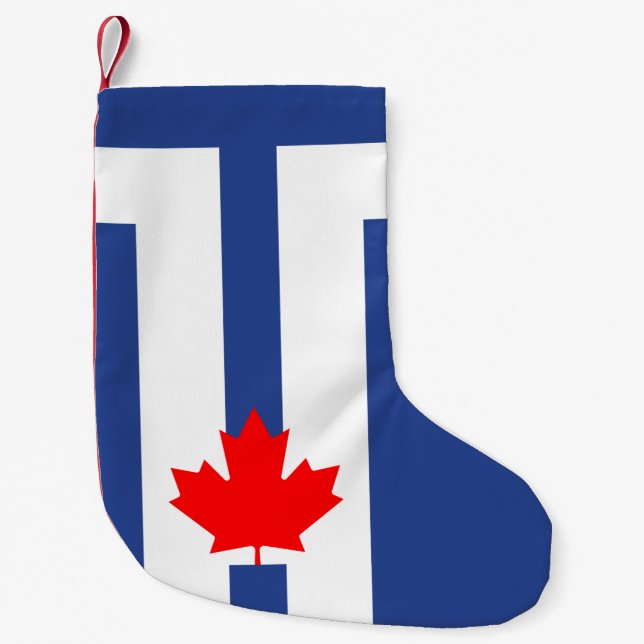Petite Chaussette De Noël Christmas Stockings with Flag of Toronto, Canada (Devant)