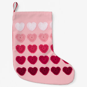 PETITE CHAUSSETTE DE NOËL CINQ LIGNES ET COLONNES DE COEURS CUITS