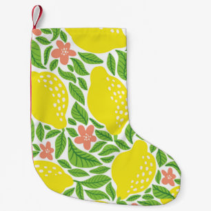 Petite Chaussette De Noël Citron Citrus Motif Vintage d'été