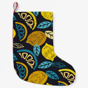 Petite Chaussette De Noël Citrus citron citron doodé main dessiné motif back