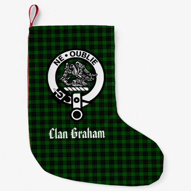 Petite Chaussette De Noël Clan Graham Crest Badge personnalisé (Devant)