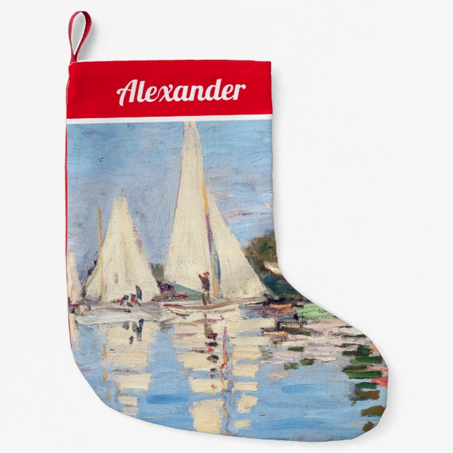 Petite Chaussette De Noël Claude Monet - Regattas à Argenteuil (Devant)