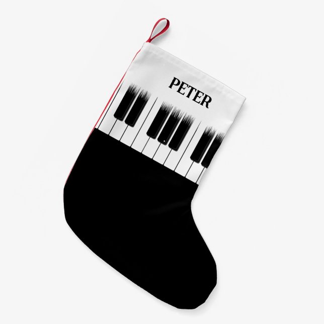 Petite Chaussette De Noël Clavier Piano Player Pianist (Devant (Accrochage))
