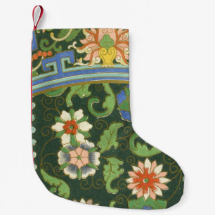 Petite Chaussette De Noël Cloisonne Chine Patter Asiatique Oriental
