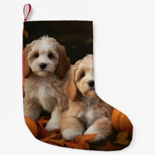 Petite Chaussette De Noël Cockapoo Puppy Citrouille d'automne