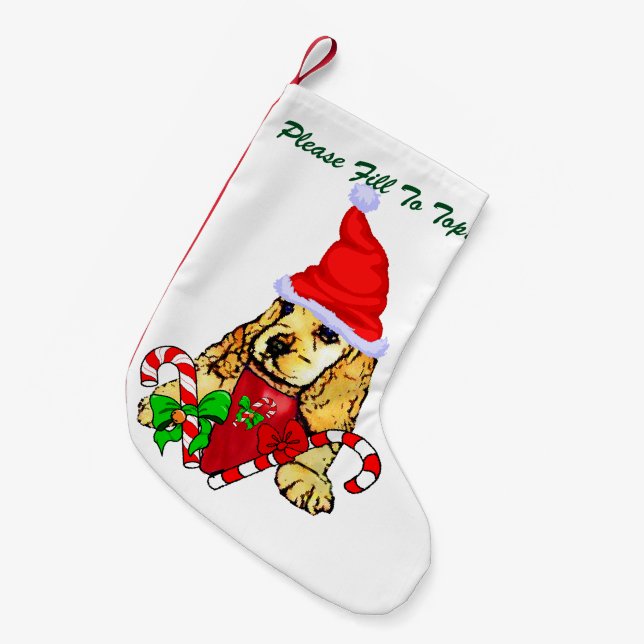 Petite Chaussette De Noël Cocker Spaniel Puppy Noël (Devant (Accrochage))