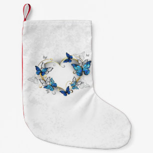 Petite Chaussette De Noël Coeur bijoux avec papillons Morpho
