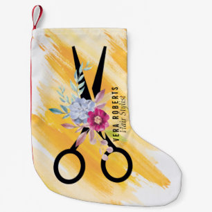 Petite Chaussette De Noël Coiffeuse Styliste Gold ciseau & salon de beauté N