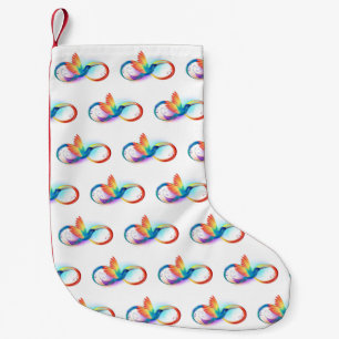 Petite Chaussette De Noël Colibri arc-en-ciel avec symbole Infinity