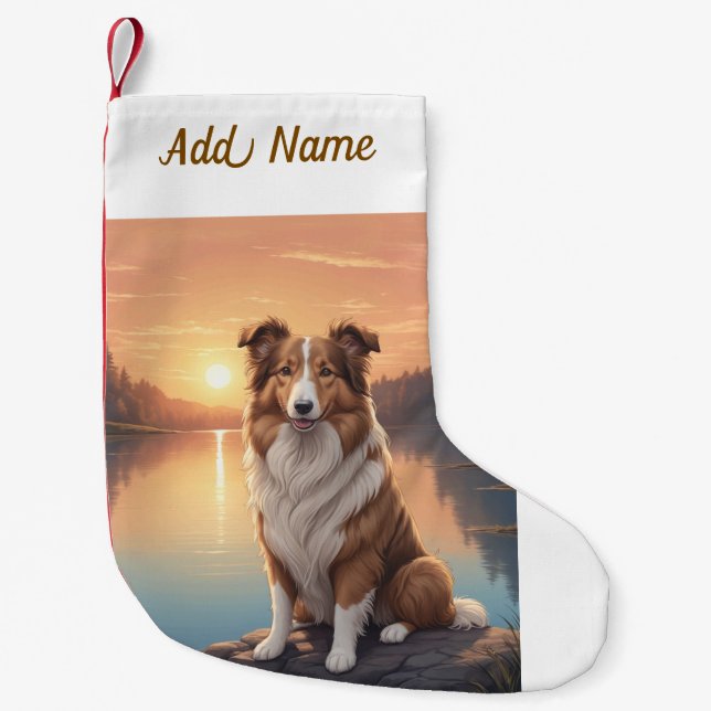Petite Chaussette De Noël Collie by Lake (Devant)