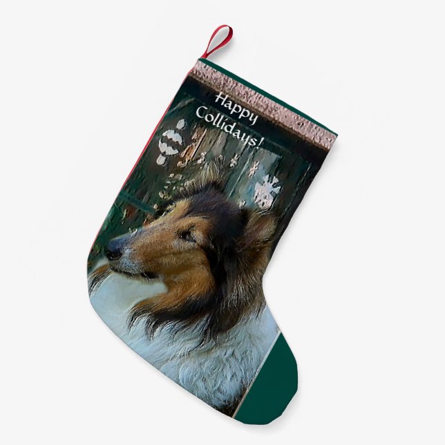 Petite Chaussette De Noël Collie Happy Collidays Noël (Devant (Accrochage))