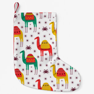 Petite Chaussette De Noël Conception de couleur à plat motif Camel
