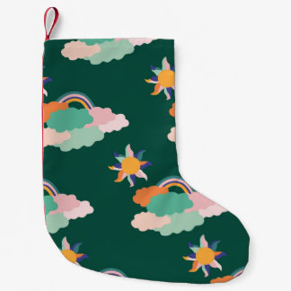 Petite Chaussette De Noël Conception motif transparente avec nuages colorés 