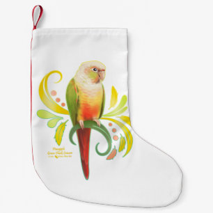 Petite Chaussette De Noël Conure à la poitrine verte d'ananas