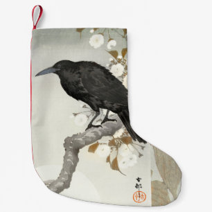 Petite Chaussette De Noël Corbeau Koson Oiseau Japonais Corneille