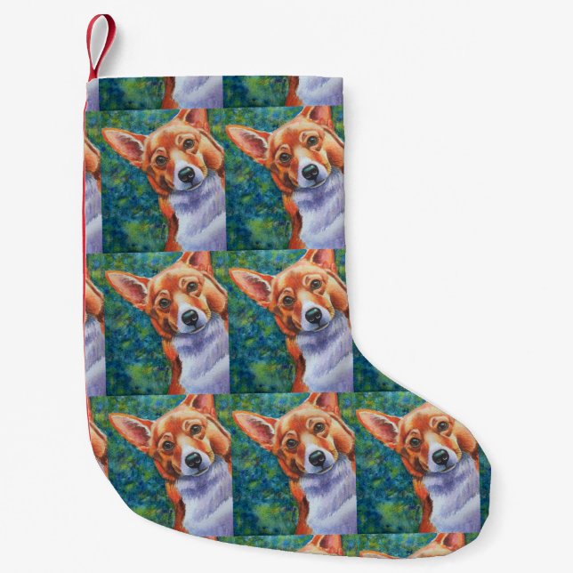 Petite Chaussette De Noël Corgi Chien Noël Stocker (Devant)