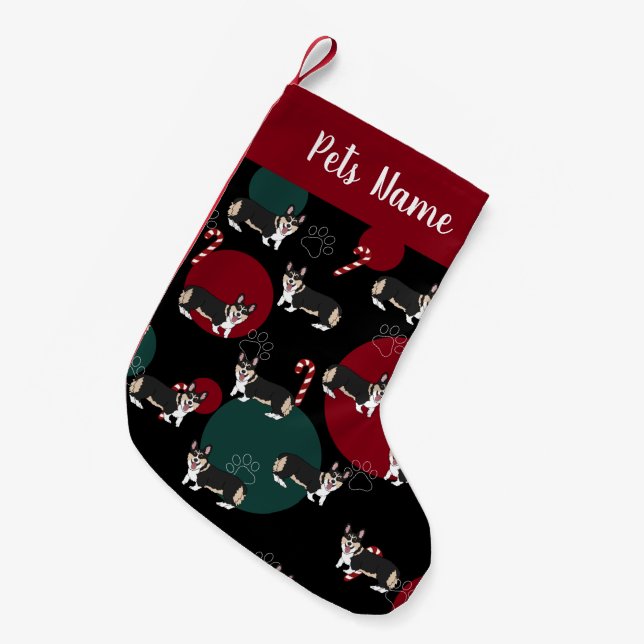 Petite Chaussette De Noël Corgi de Noël (Devant (Accrochage))
