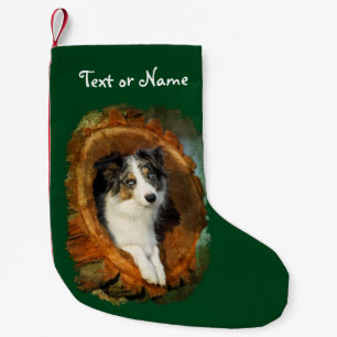 Petite Chaussette De Noël Couleur de colle bleu Merle Dog - Personnalisé