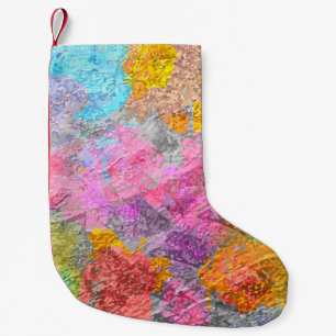 Petite Chaussette De Noël Couleurs Abstraites