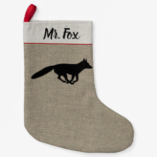 Petite Chaussette De Noël Courir Fox Silhouette Faune La coutume de l'amoure