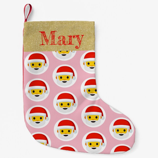 Petite Chaussette De Noël Coutume rose de Noël d'Emoji (Devant)