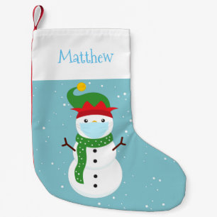 Petite Chaussette De Noël Covid Noël 2020 Snowman mignon personnalisé